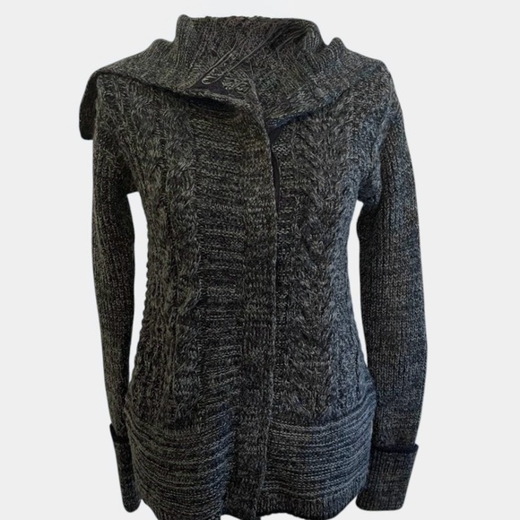 Simply Vera Vera Wang Sweaters - Simply Vera Wang Chunky Sweater - Open Cardigan Ribbed Long Sleeves Gray